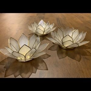 Lotus Shell Capiz Candleholders